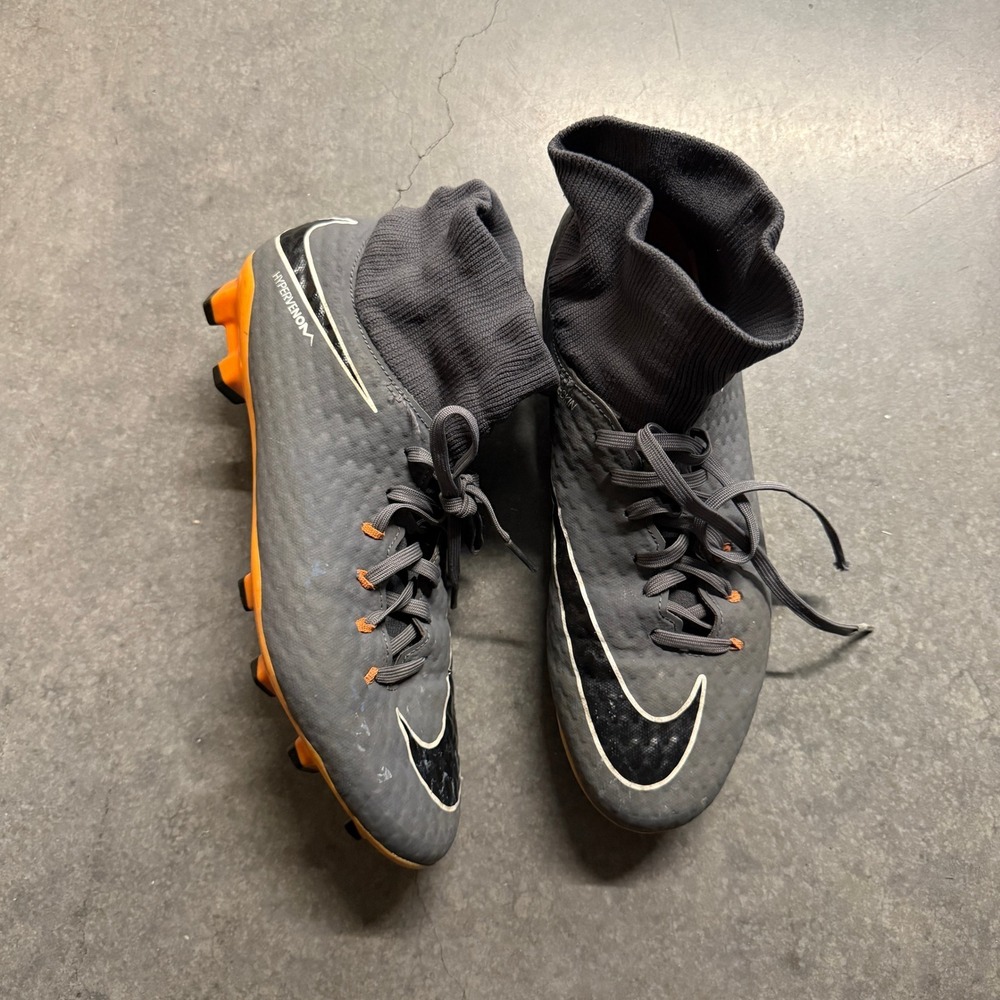 Nike Hypervenom Phatal II DF FG Soccer Cleats Grey Orange 747214-001 Mens